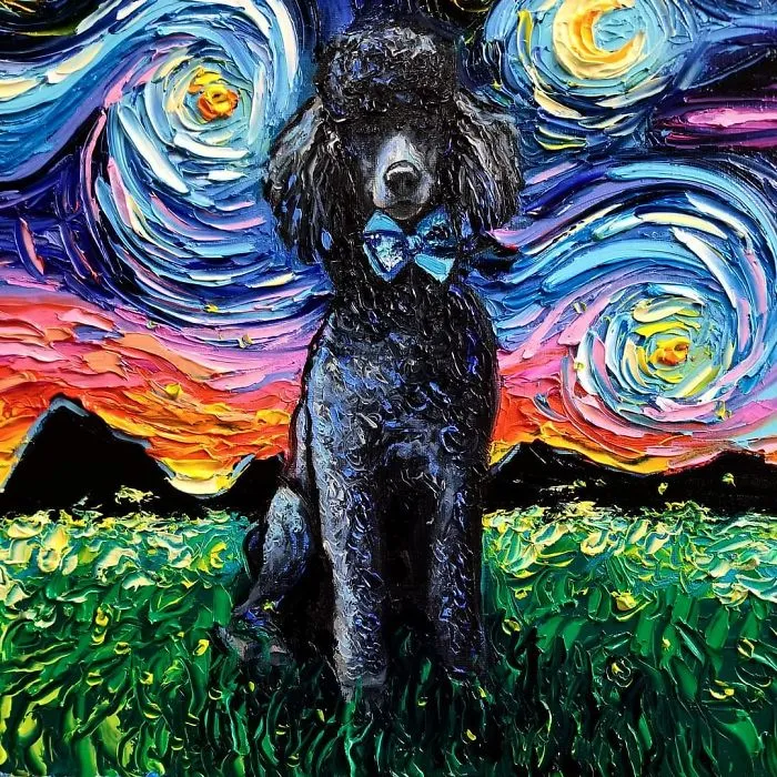 Artist Whose Painting Got Mistaken For A Van Gogh Creates Adorable "Starry Night" Dog Series (30 Pics)