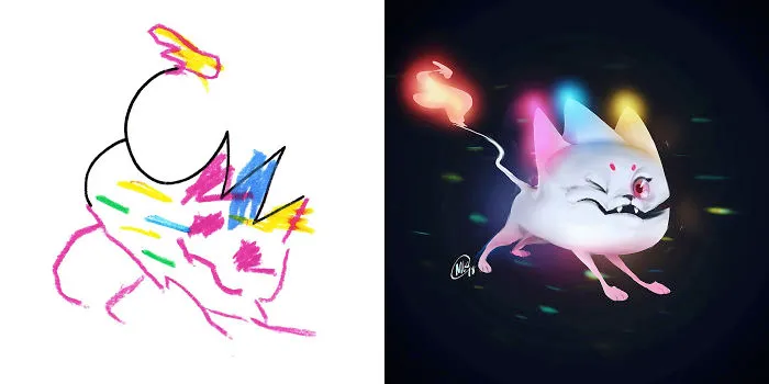 I Invited Artists From All Around The World To Draw Monsters Based on My Kids' Drawings (30 Pics)