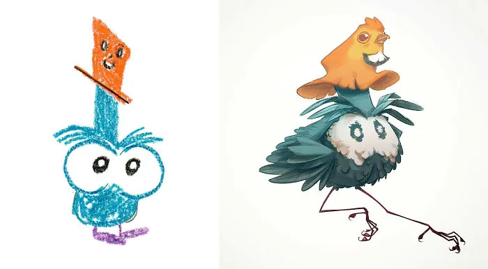I Invited Artists From All Around The World To Draw Monsters Based on My Kids' Drawings (30 Pics)