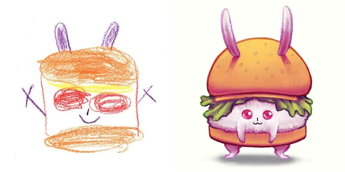 I Invited Artists From All Around The World To Draw Monsters Based on My Kids' Drawings (30 Pics)