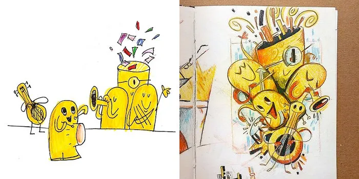 I Invited Artists From All Around The World To Draw Monsters Based on My Kids' Drawings (30 Pics)