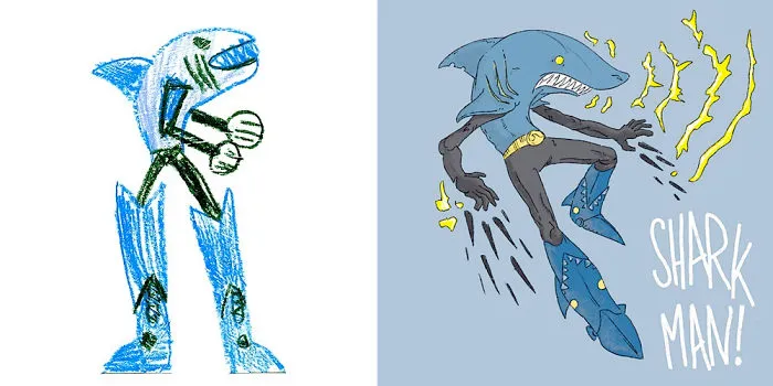 I Invited Artists From All Around The World To Draw Monsters Based on My Kids' Drawings (30 Pics)