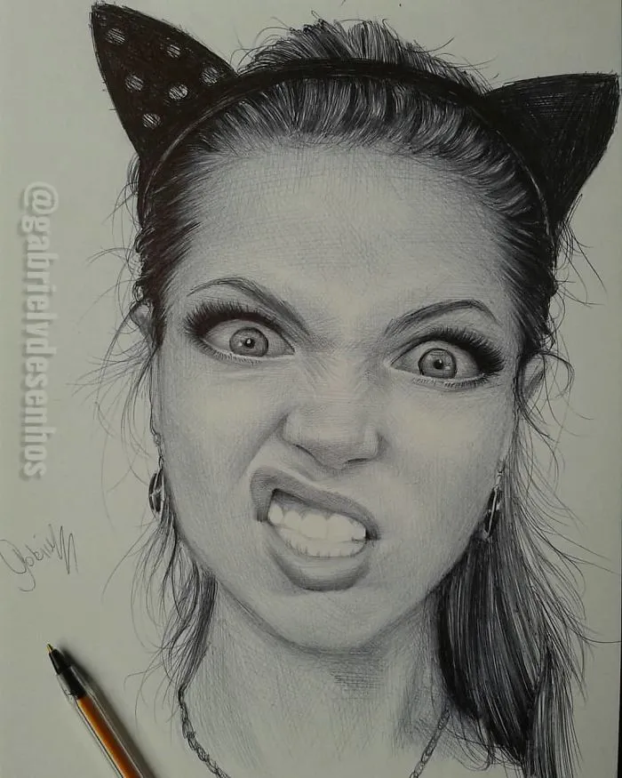 Brazilian Artist Draws Portraits With Only A Ballpoint Pen That Look Extremely Realistic
