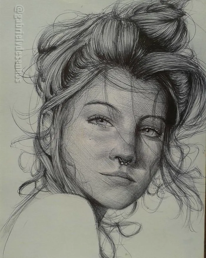 Brazilian Artist Draws Portraits With Only A Ballpoint Pen That Look Extremely Realistic