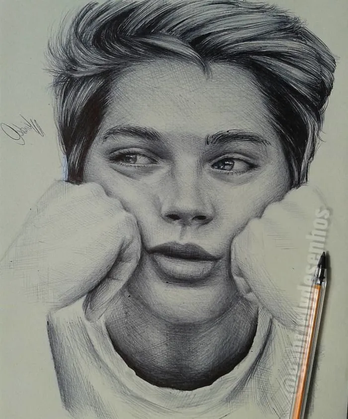 Brazilian Artist Draws Portraits With Only A Ballpoint Pen That Look Extremely Realistic
