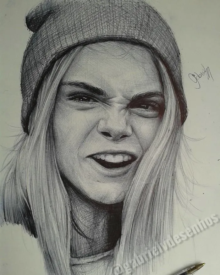 Brazilian Artist Draws Portraits With Only A Ballpoint Pen That Look Extremely Realistic