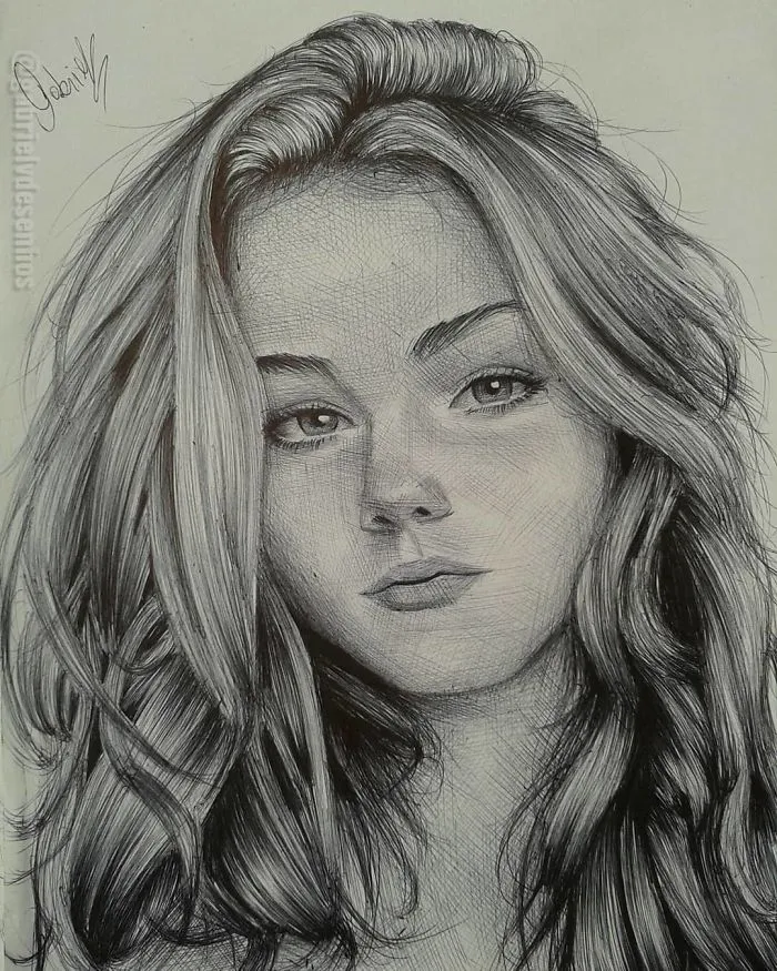 Brazilian Artist Draws Portraits With Only A Ballpoint Pen That Look Extremely Realistic