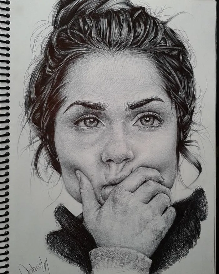 Brazilian Artist Draws Portraits With Only A Ballpoint Pen That Look Extremely Realistic