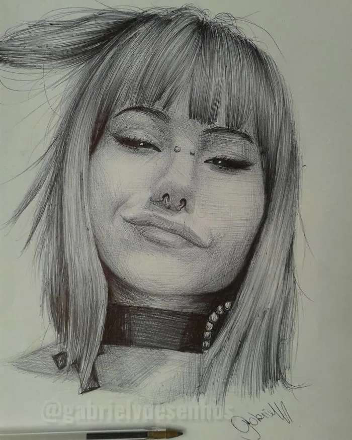 Brazilian Artist Draws Portraits With Only A Ballpoint Pen That Look Extremely Realistic