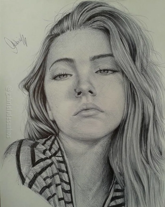 Brazilian Artist Draws Portraits With Only A Ballpoint Pen That Look Extremely Realistic