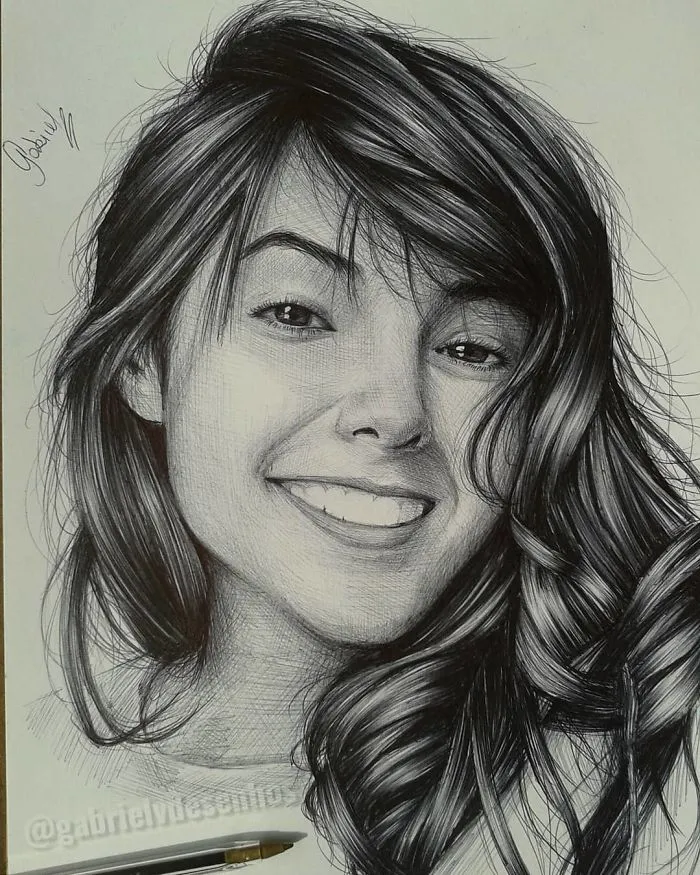 Brazilian Artist Draws Portraits With Only A Ballpoint Pen That Look Extremely Realistic
