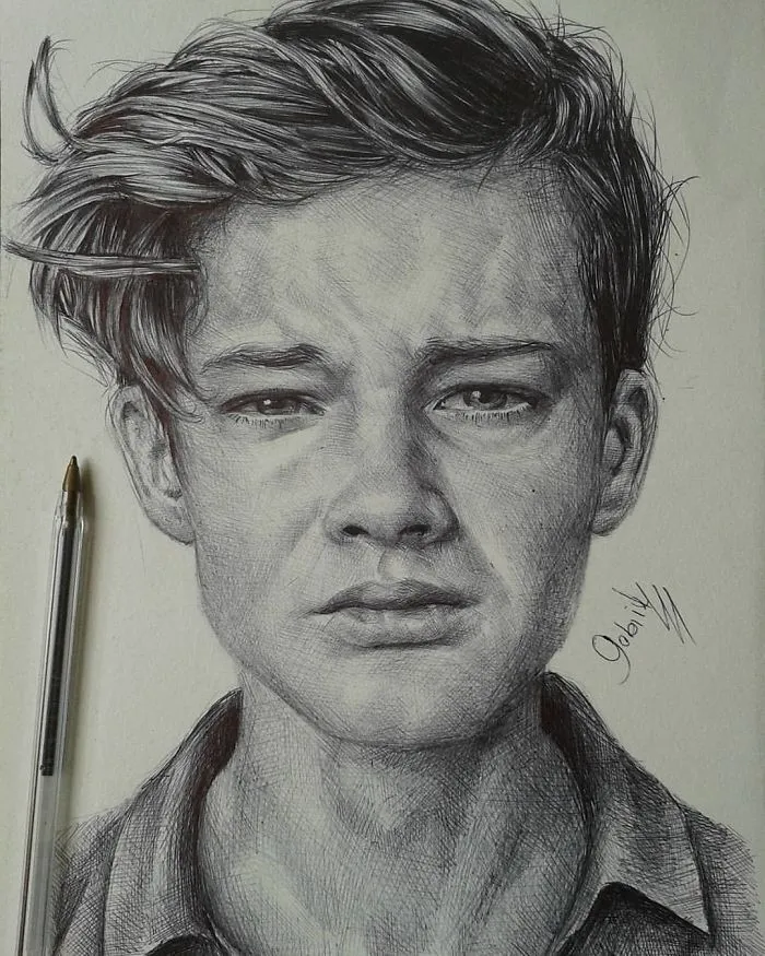 Brazilian Artist Draws Portraits With Only A Ballpoint Pen That Look Extremely Realistic