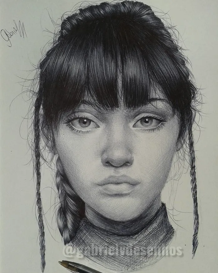 Brazilian Artist Draws Portraits With Only A Ballpoint Pen That Look Extremely Realistic