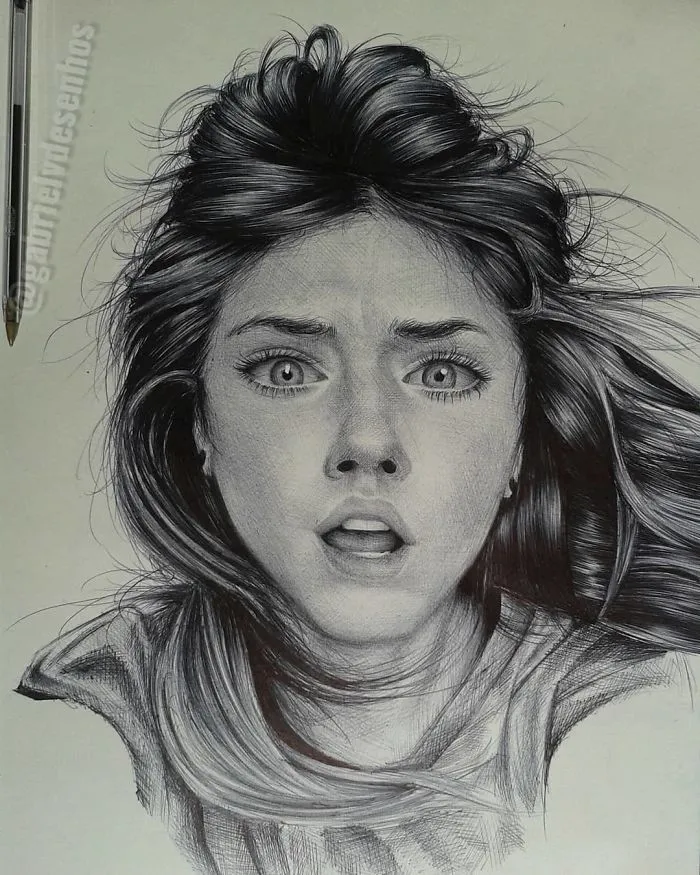 Brazilian Artist Draws Portraits With Only A Ballpoint Pen That Look Extremely Realistic