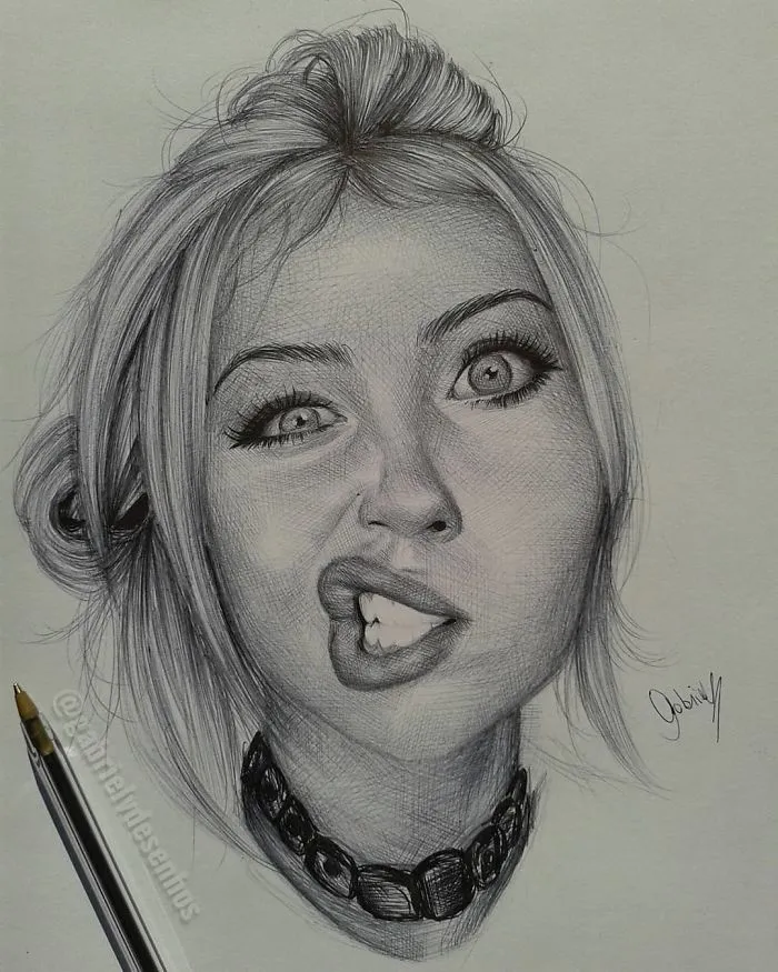Brazilian Artist Draws Portraits With Only A Ballpoint Pen That Look Extremely Realistic