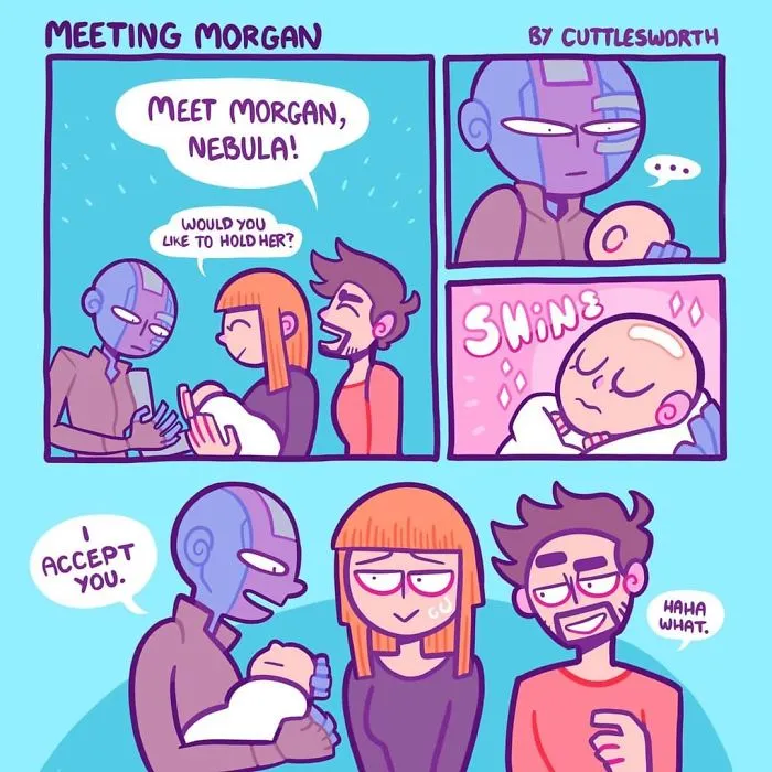 Artist Draws Comics About Nebula, The Daughter Of Thanos, Dealing With Everyday Life (10 Pics)