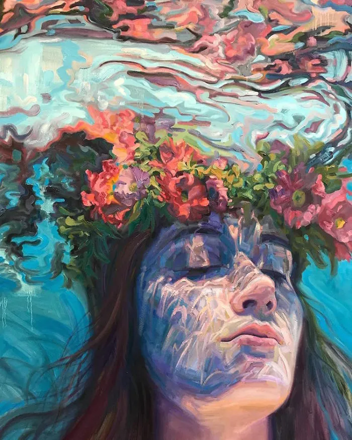 Californian Artist Isabel Emrich Paints Dazzling Depictions Of Women Submerged Underwater
