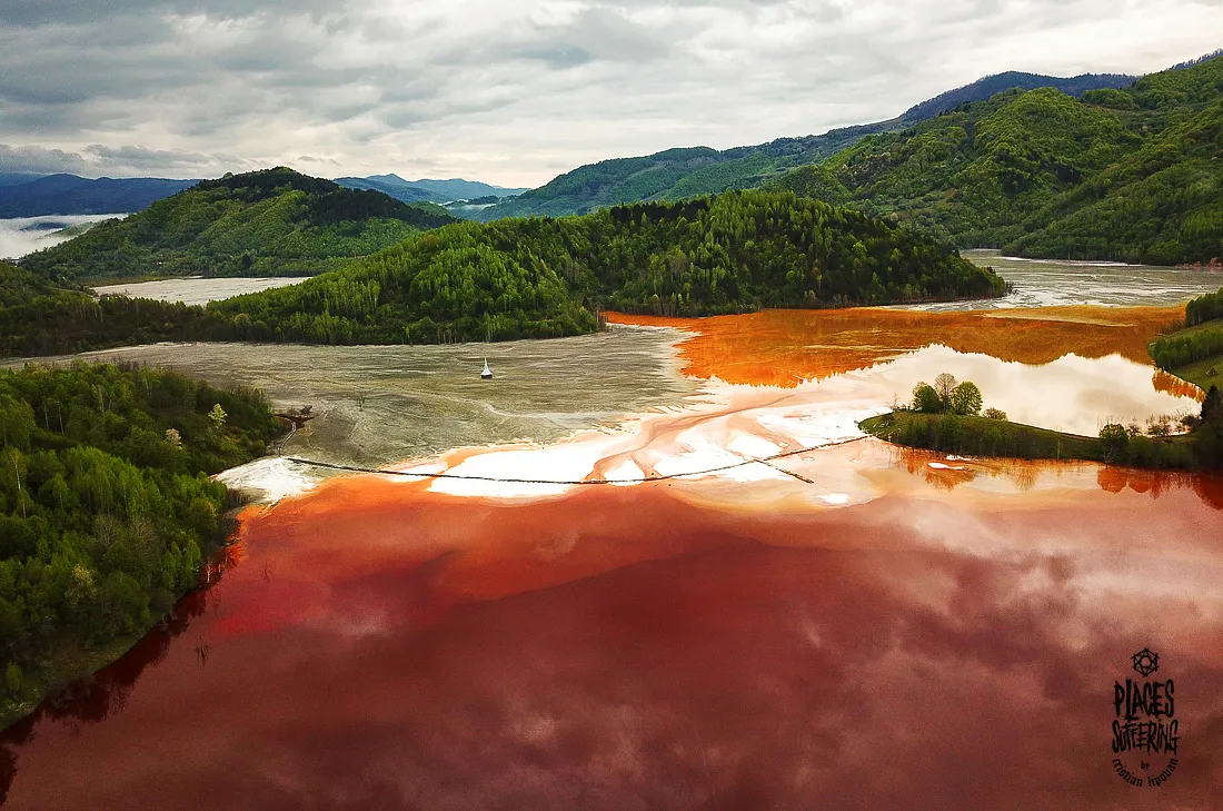 The Poisoned Lake Of Geamana Village, Romania - Photos From Drone