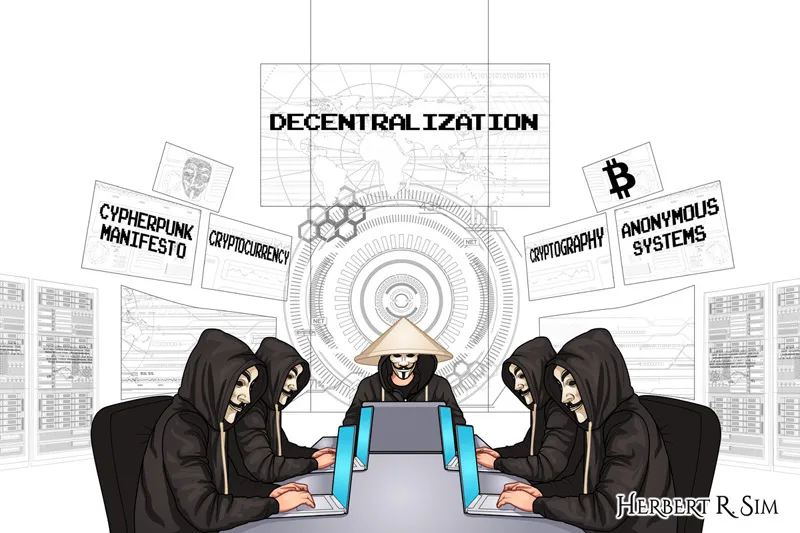 Herbert-Sim-Cypherpunk-Cyphernomicon-Crypto-Anarchist-Manifesto-Art-Illustration