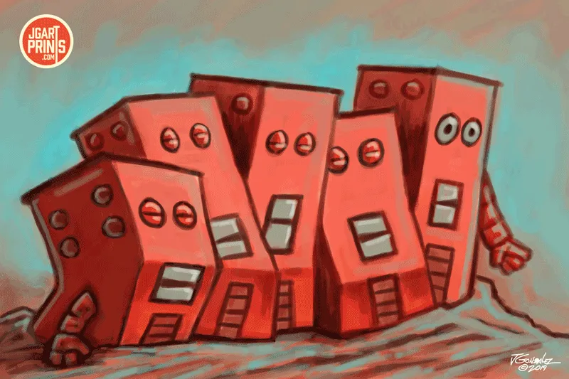 Lightning Bots Illustration Gif