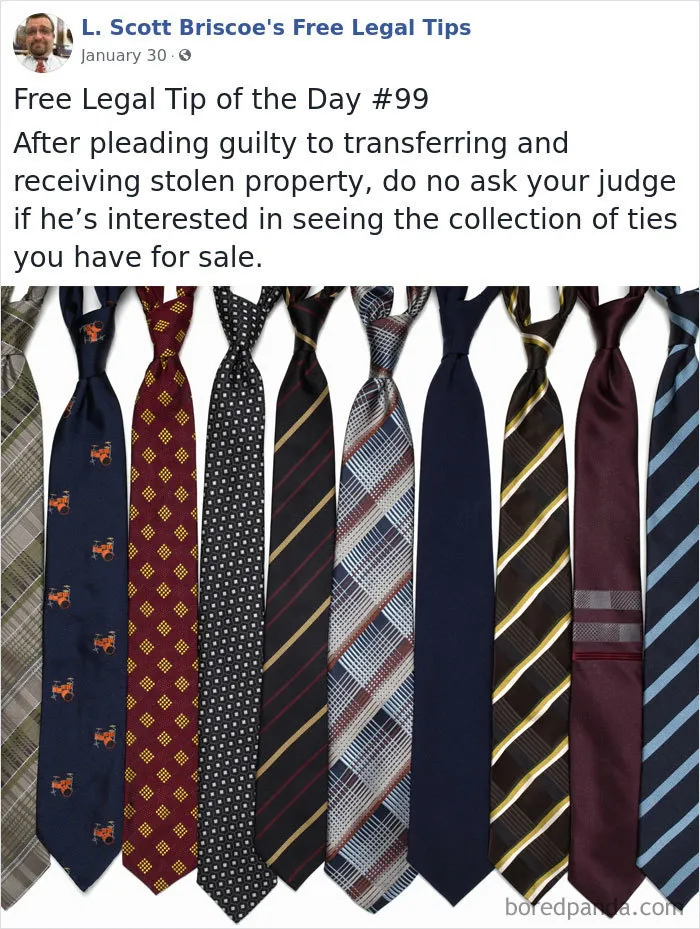 Lawyer Posts Hilarious Legal Advice Based On Crazy Things He's Seen In Over 20 Years Of Experience (30 New Pics)