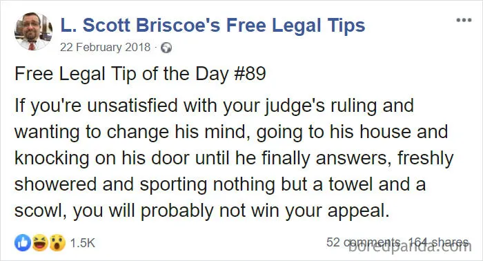Lawyer Posts Hilarious Legal Advice Based On Crazy Things He's Seen In Over 20 Years Of Experience (30 New Pics)
