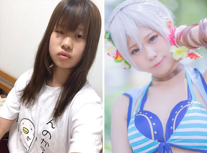 Estos cosplayers asiáticos muestran su sencillo aspecto cuando no van disfrazados (30 imágenes)