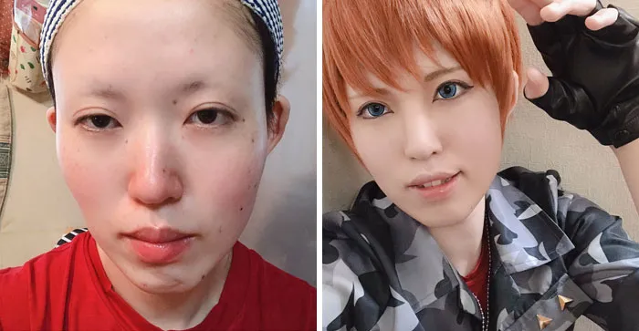 Estos cosplayers asiáticos muestran su sencillo aspecto cuando no van disfrazados (30 imágenes)