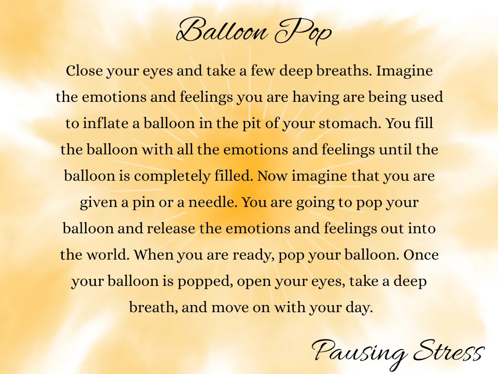 I've Been Creating My Own Mini Meditations To Help Relieve Stresses Through My Project, Pausing Stress