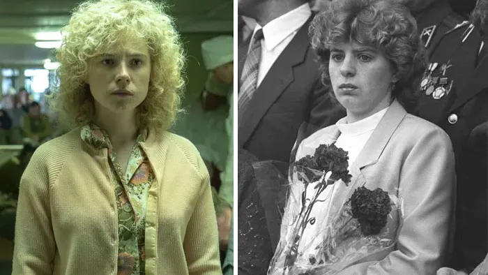 Jessie Buckley como Lyudmila Ignatenko, esposa de Vasily