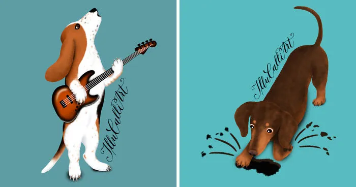Drawings Of Dog Breeds With A Twist