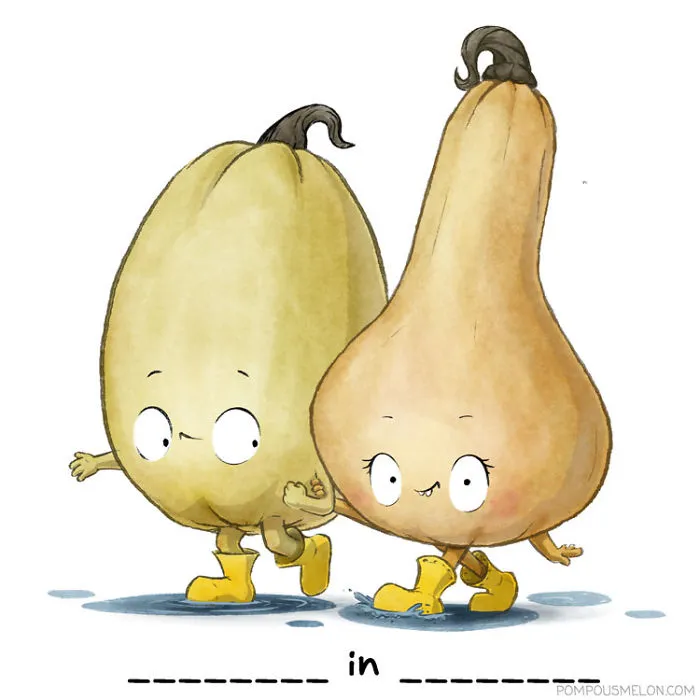 We Illustrated 15 Fruits And Veggies In Clothing That Rhyme. Can You Guess Them?