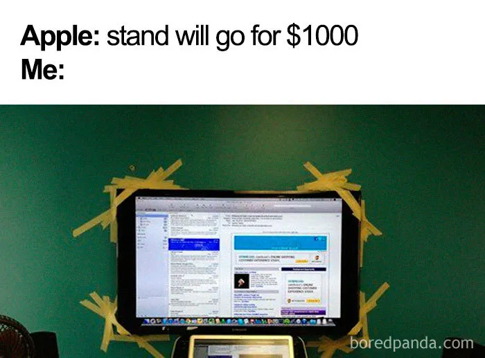 People Are Making Fun Of Apple's New $999 Monitor Stand And Mac Pro With 30 Hilarious Memes
