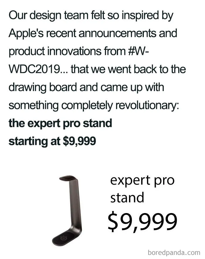 People Are Making Fun Of Apple's New $999 Monitor Stand And Mac Pro With 30 Hilarious Memes