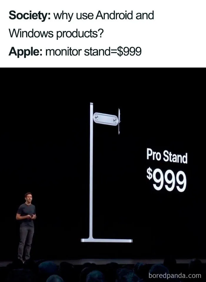 People Are Making Fun Of Apple's New $999 Monitor Stand And Mac Pro With 30 Hilarious Memes