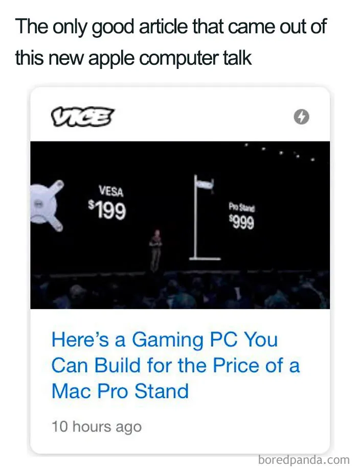 People Are Making Fun Of Apple's New $999 Monitor Stand And Mac Pro With 30 Hilarious Memes