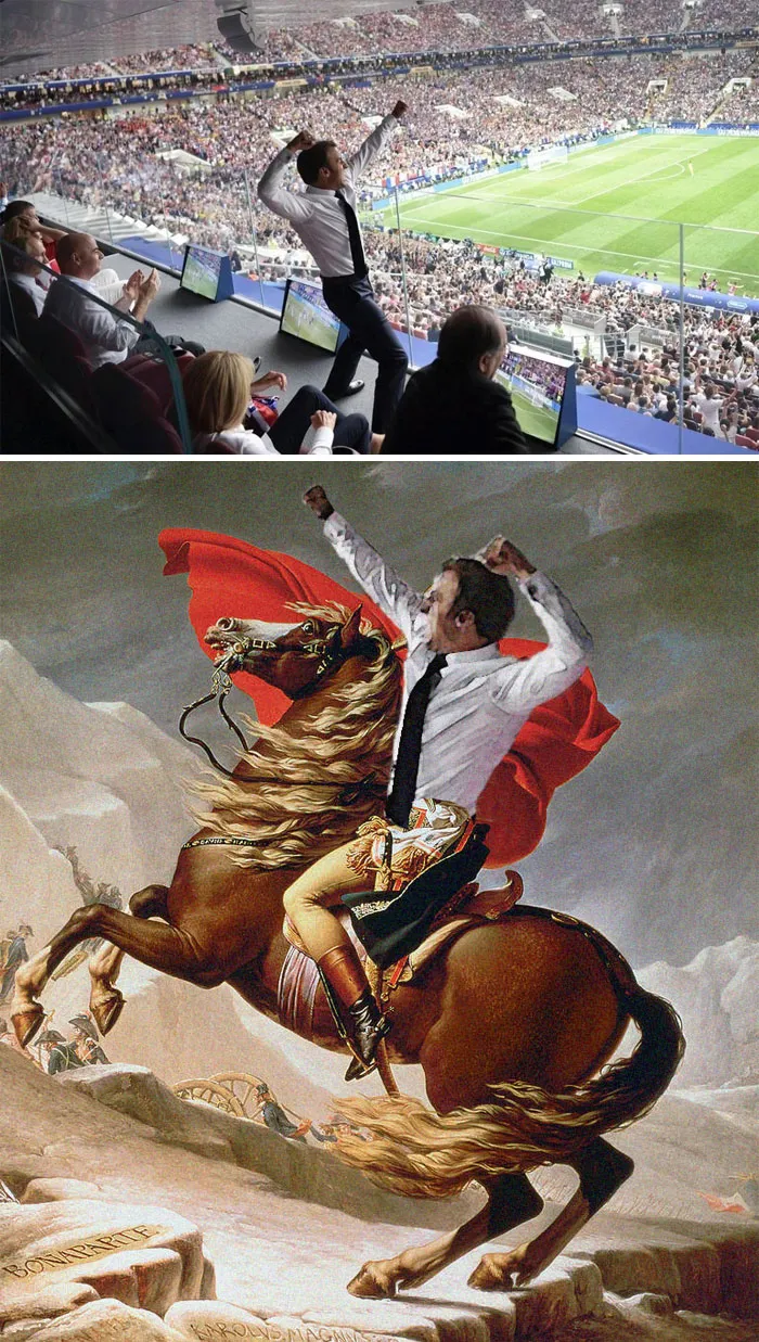 Presidente francés celebrando un gol