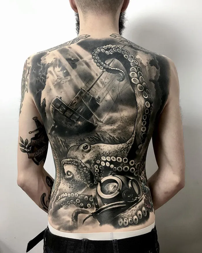 Nautical Back Tattoo