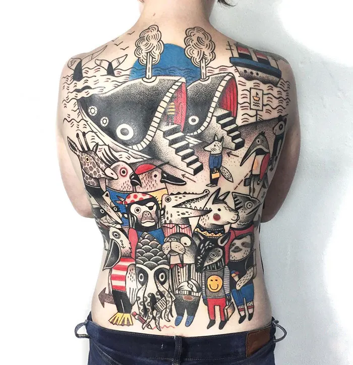 Book Illustrations Coming Live In This Back Piece