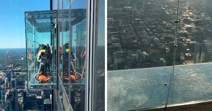 Visitors' Worst Nightmare Comes True As The Glass Floor On 103rd Floor Shatters Under Their Feet