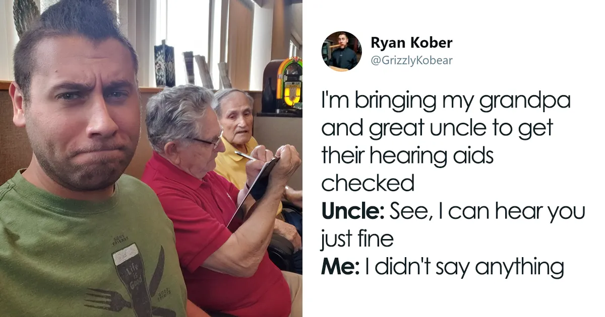 Guy Takes His Grandpa And Uncle To Get Their Hearing Aids Done, Tweets Hilarious Adventures On The Way