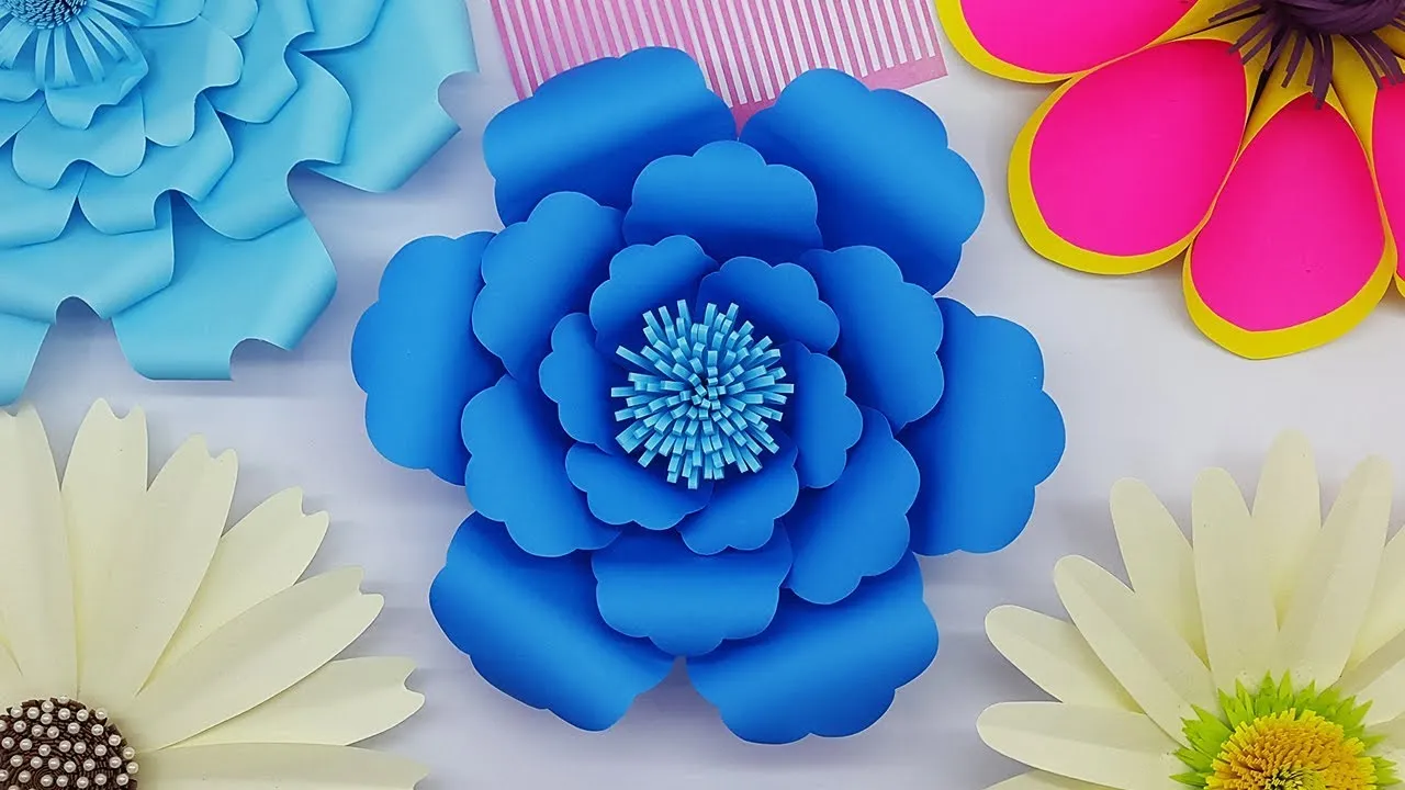 How To Make DIY Paper Flower Easy | My Wedding Backdrop Flowers | Paper Craft