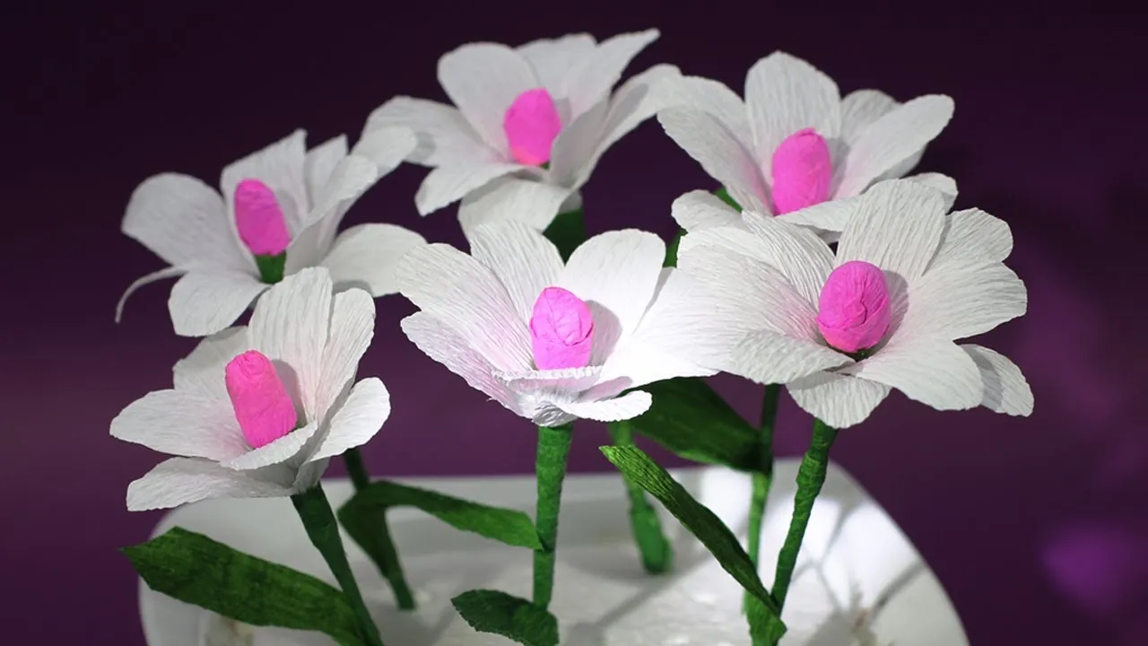 How To Make Beautiful Pot Flowers Ideas -DIY Daisy Flower From Crepe Paper - Daisy Flower Tutorial