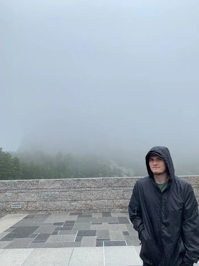 Drove 1 1/2 Hours Out Of Our Way To See Mount Rushmore. It Was Foggy When We Got There