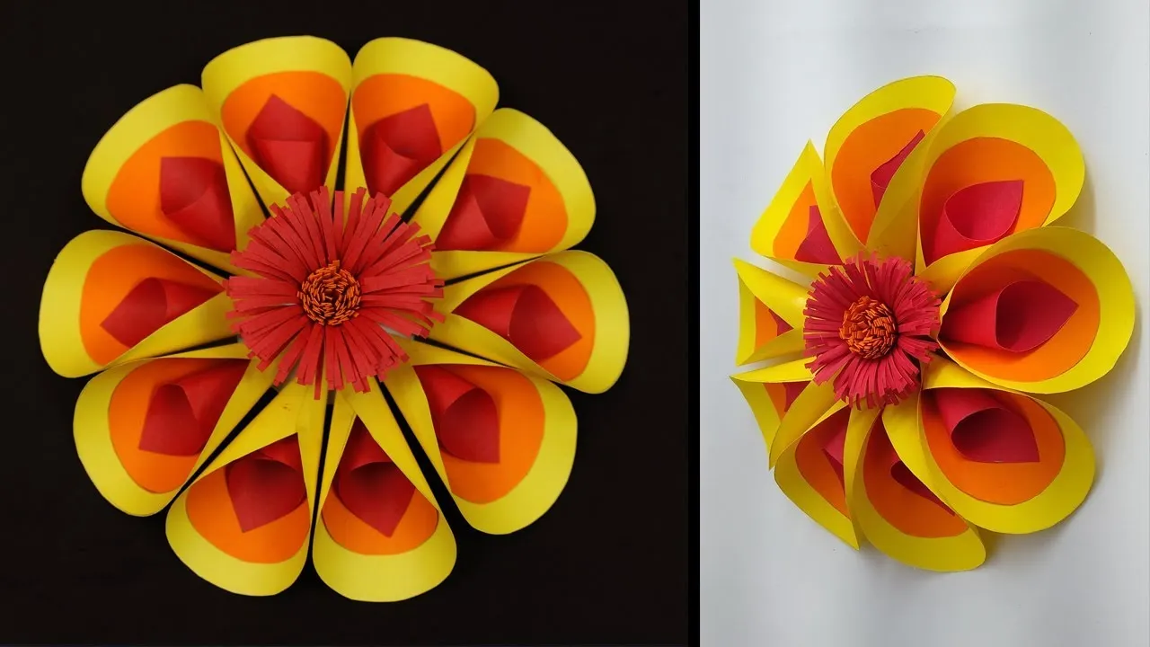 How To Make Beautiful Origami Giant DIY Backdrop Flowers | Backdrop Flowers Ideas | Wedding Backdrop Flowers Tutorial