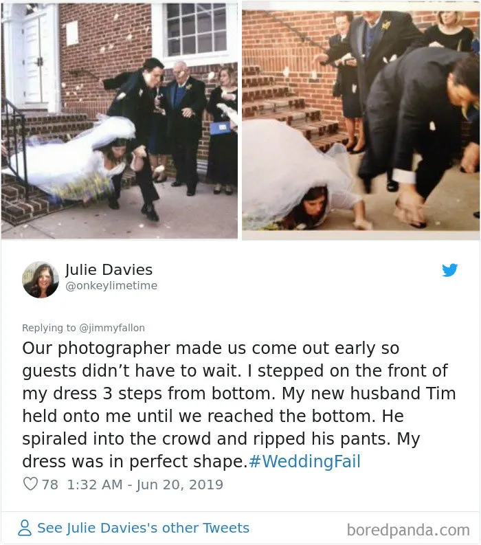 Jimmy Fallon Asks People To Share The Worst Wedding Fails They've Encountered, They Deliver 30 Funny Responses