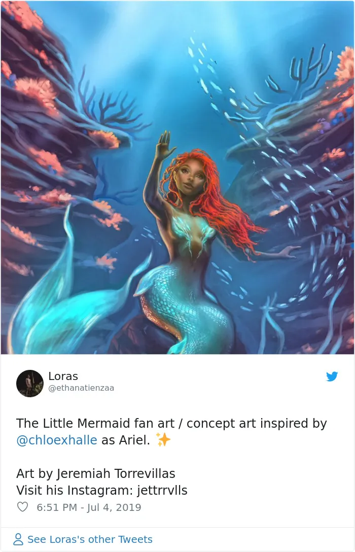 Fans Overflow The Internet With Fan Art After Disney Announces The New Ariel