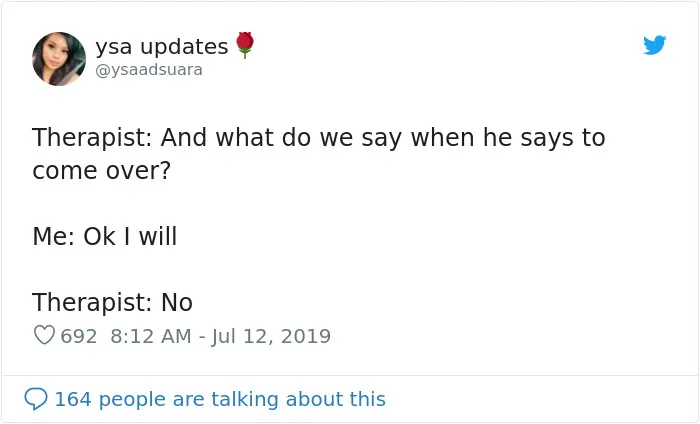 People Are Tweeting Self-Deprecating Therapy Conversations And They're Hilarious (30 Pics)