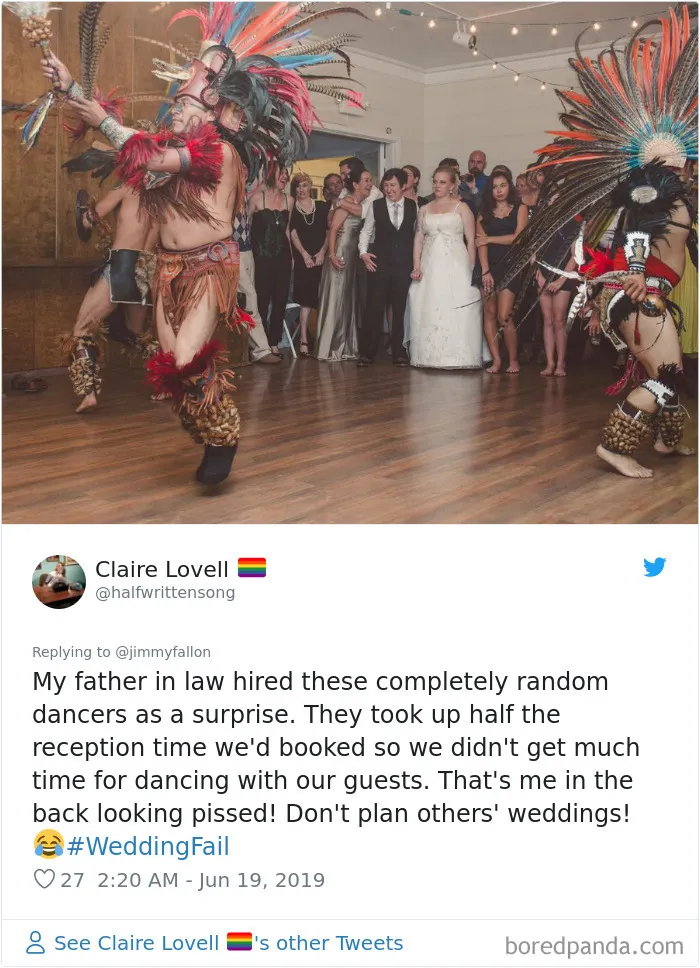 Jimmy Fallon Asks People To Share The Worst Wedding Fails They've Encountered, They Deliver 30 Funny Responses