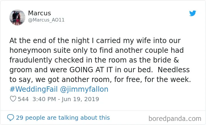 Jimmy Fallon Asks People To Share The Worst Wedding Fails They've Encountered, They Deliver 30 Funny Responses